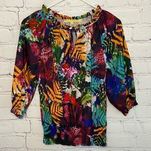 Amelia New York Colorful Blouse w/Ruffle Collar